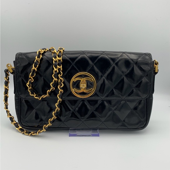 Chanel Patent Leather Quilted Flap Handbag - Picture 4 of 12